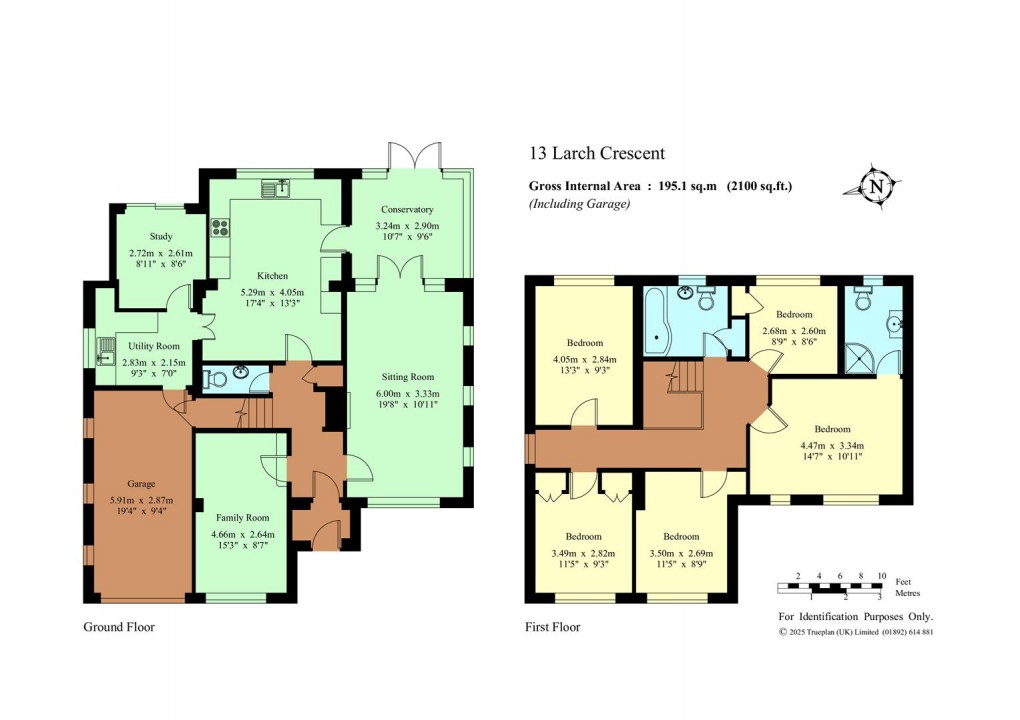 Floorplan for Larch Crescent, Tonbridge