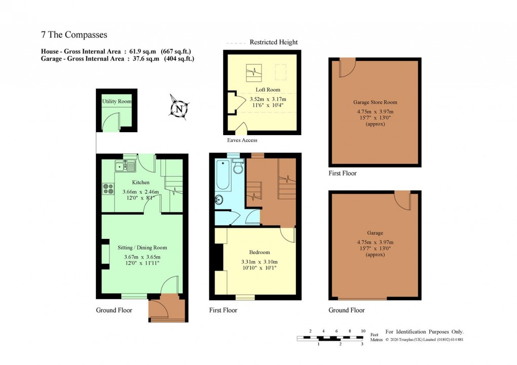 Floorplan for The Compasses, Leigh - Chain Free