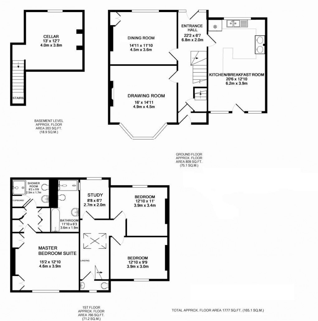 Floorplan for High Street, Cowden - Chain Free