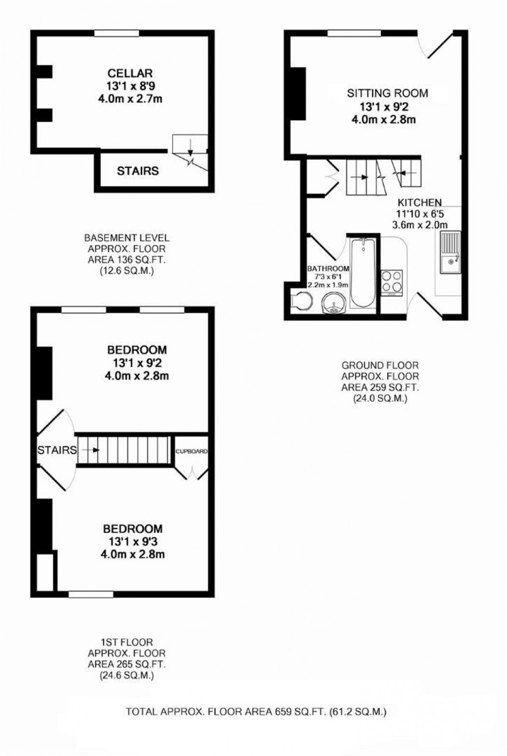 Floorplan for High Street, Cowden - Chain Free