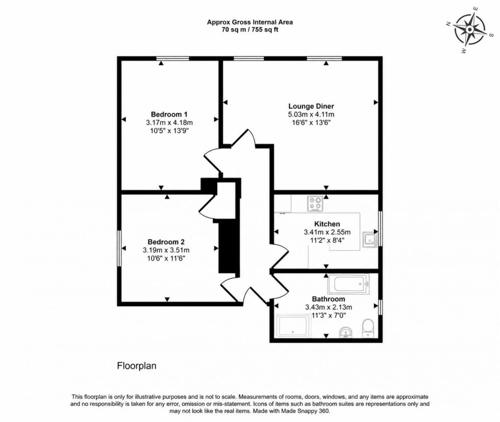 Floorplan for Ide Hill - Chain free