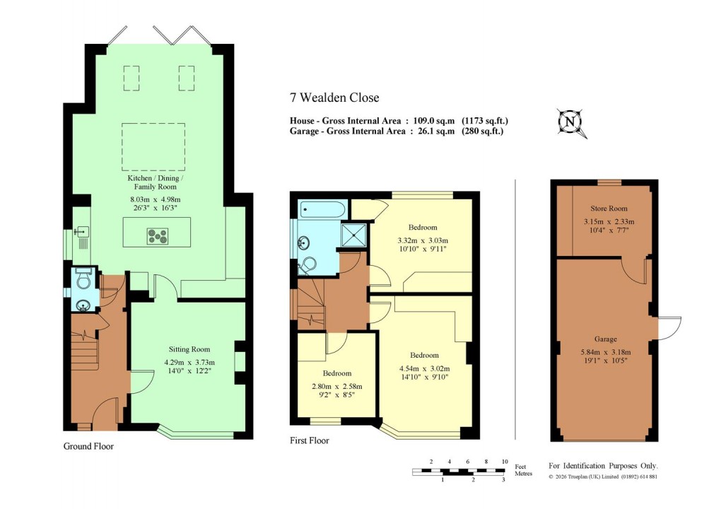 Floorplan for Wealden Close, Hildenborough